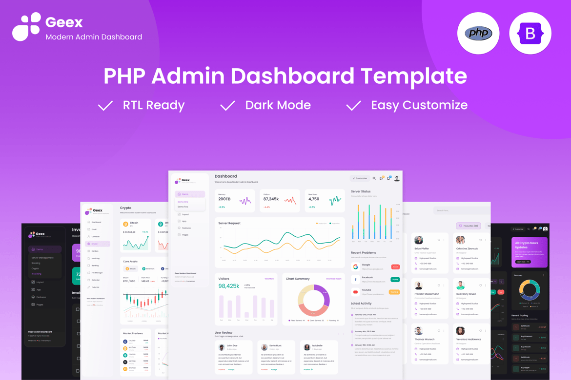 Geex - Template Admin & Dashboard PHP yang Responsif dan Modern