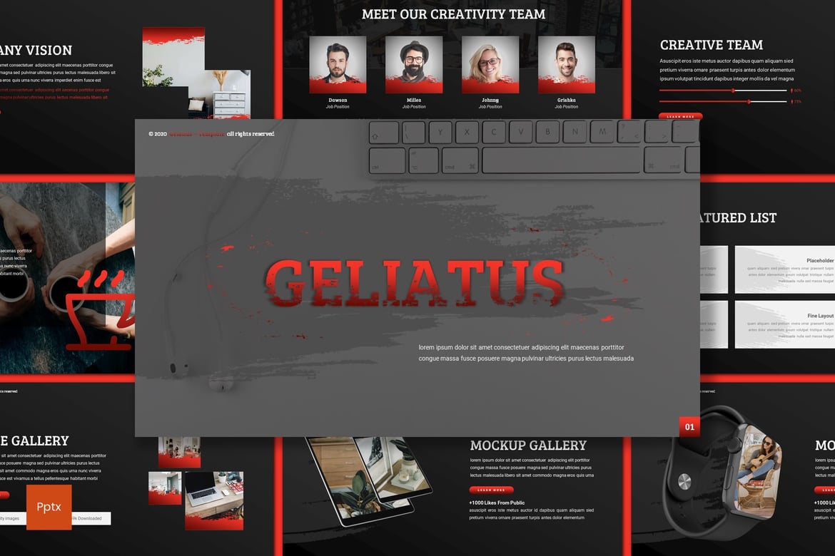 Gelatius - Template Powerpoint Serbaguna yang Menarik