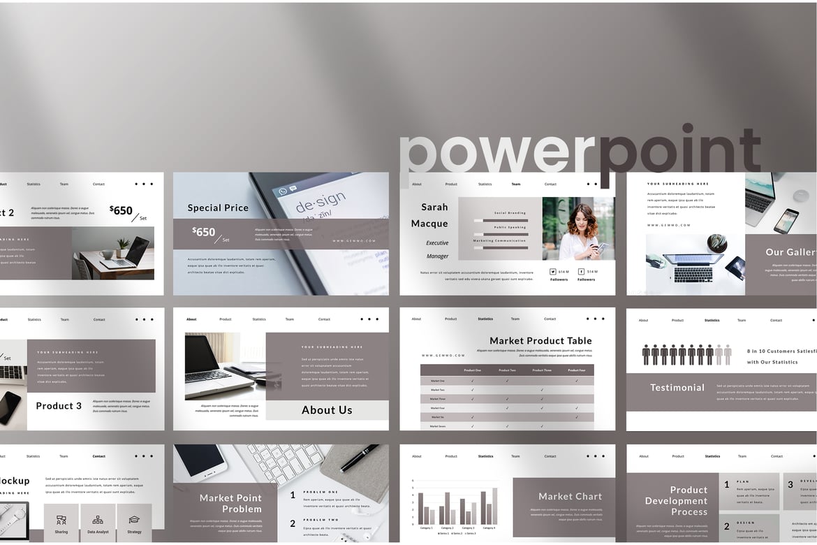 Gemmo - Template Presentasi PowerPoint Bisnis yang Modern dan Elegan