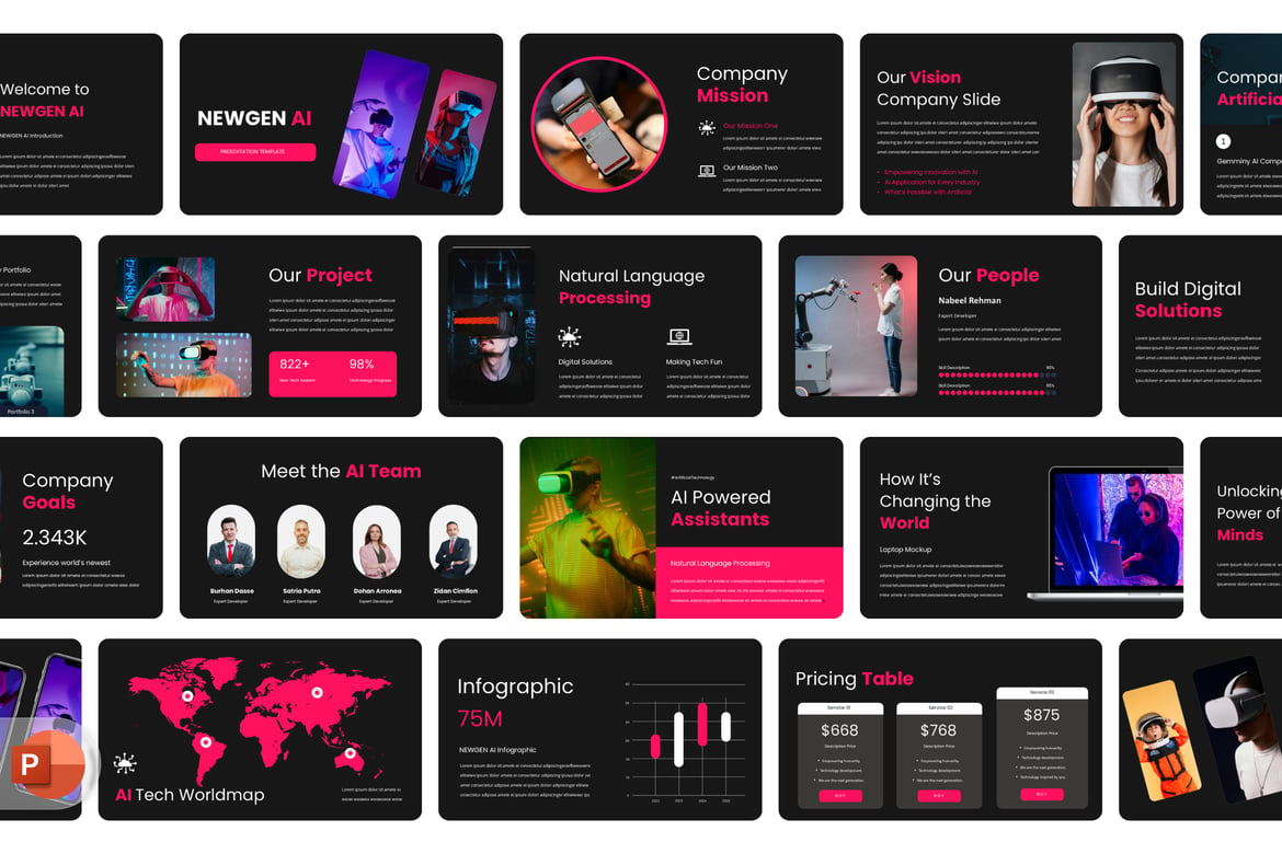 Template Presentasi Powerpoint Gen AI yang Modern dan Profesional
