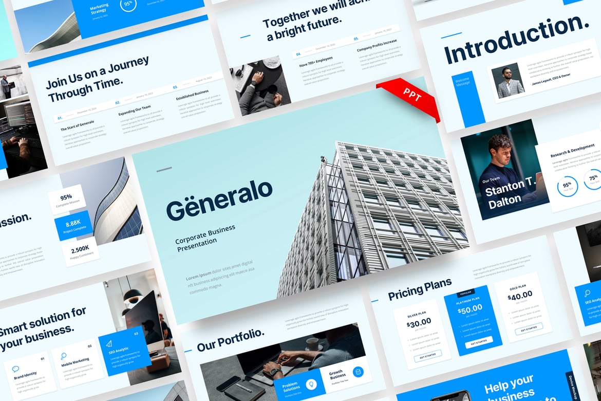 Generalo - Template Presentasi PowerPoint Bisnis Korporat yang Menarik