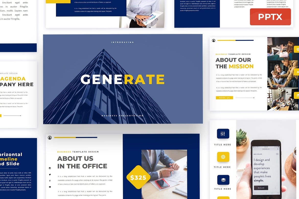 Template Presentasi PowerPoint Generate yang Modern dan Elegan