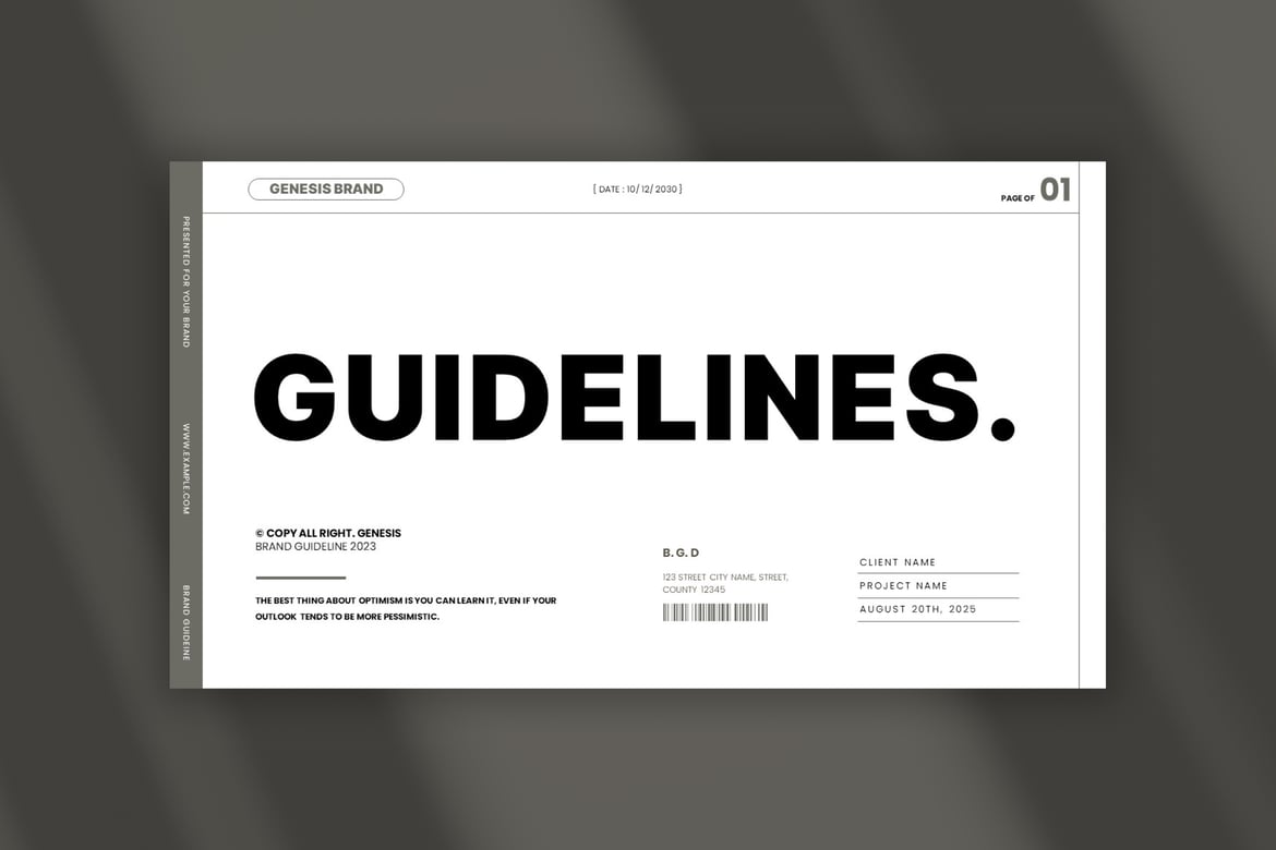 Genesis - Template PowerPoint Panduan Merek yang Modern dan Minimalis