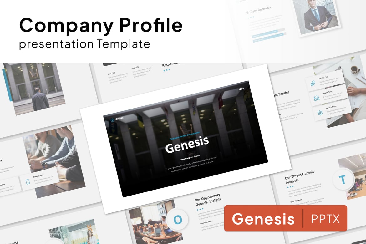 Template Powerpoint Profil Perusahaan Genesis yang Menarik dan Profesional
