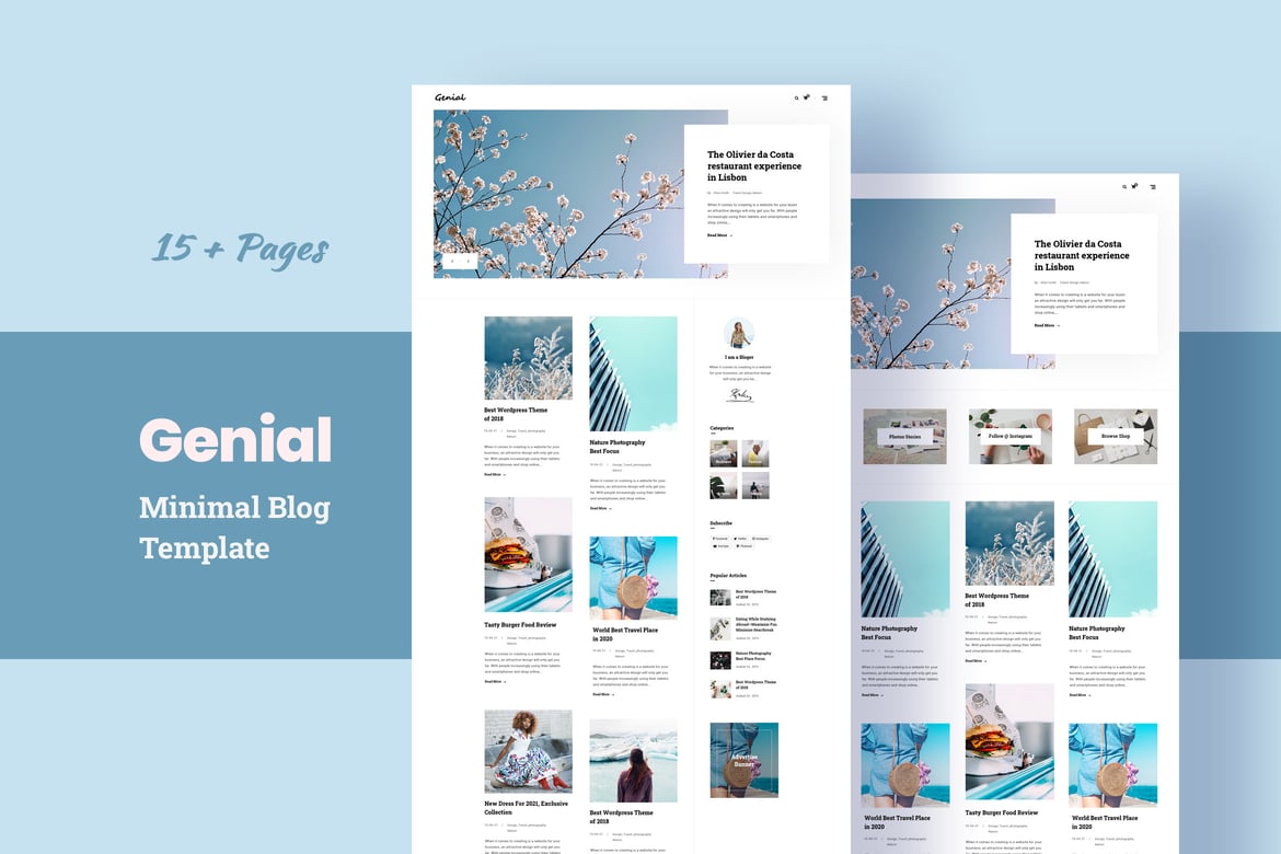 Genial - Template Website Blog Minimalis yang Kreatif