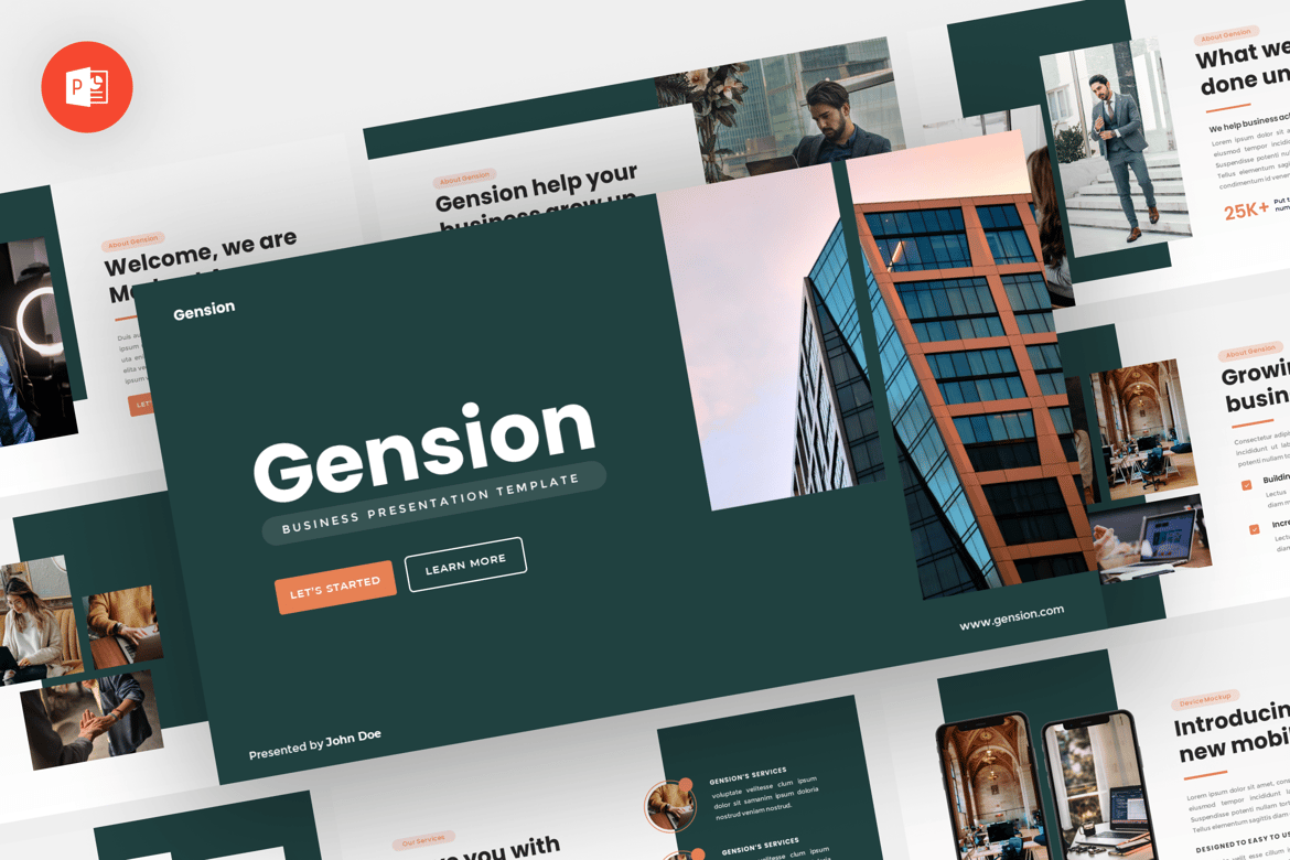 Gension - Template Powerpoint Bisnis Profesional