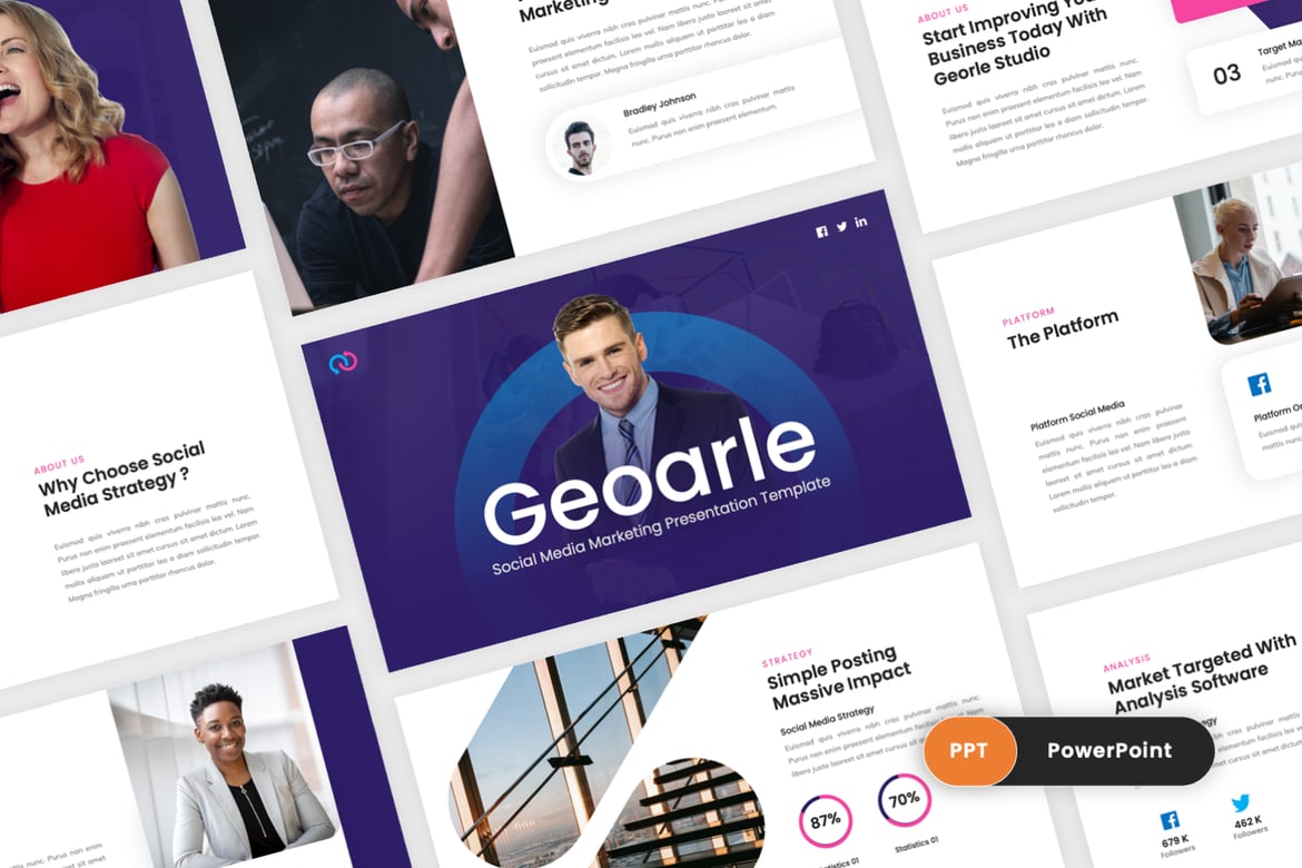 Geoarle - Template PowerPoint Pemasaran yang Menarik