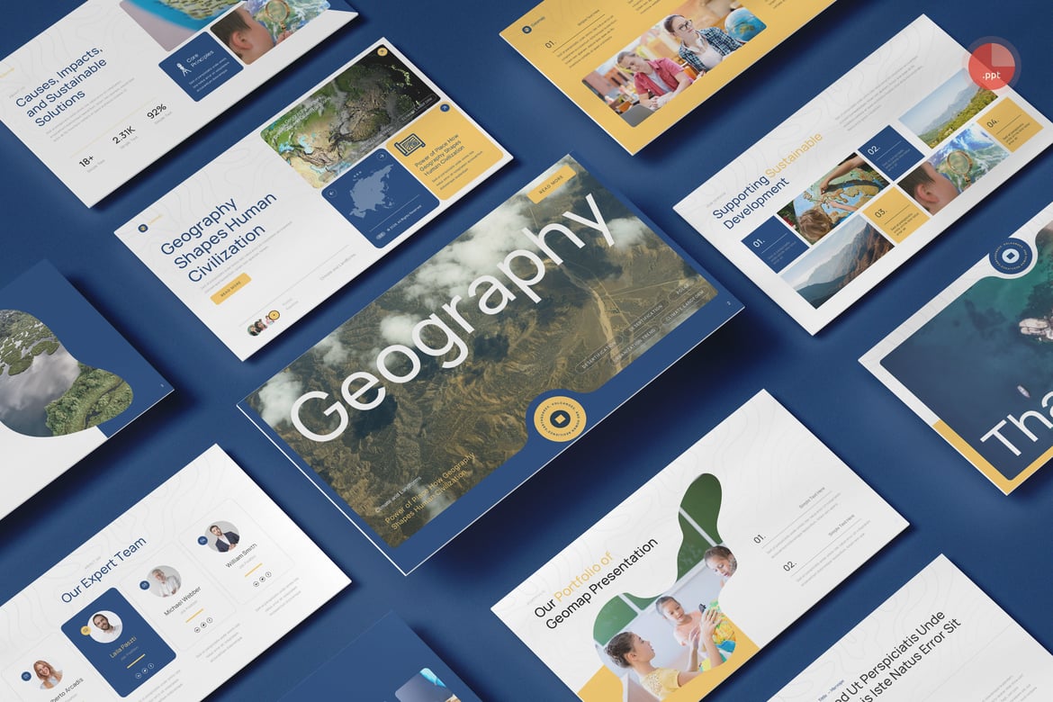 Template PowerPoint Geografi yang Menarik dan Profesional