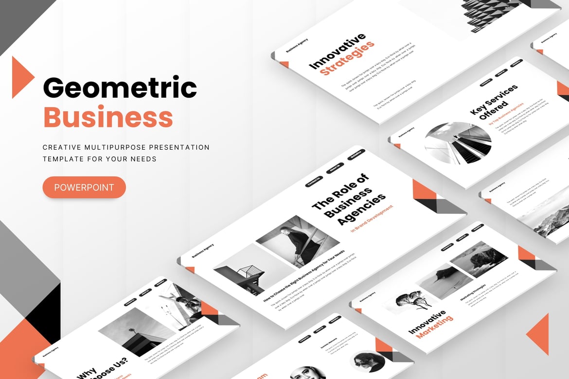 Template Powerpoint Geometric Business - Presentasi Profesional yang Menarik