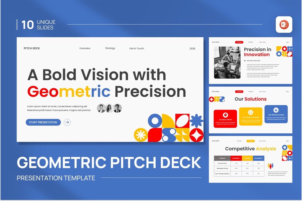 Template Presentasi PowerPoint Geometris yang Menarik