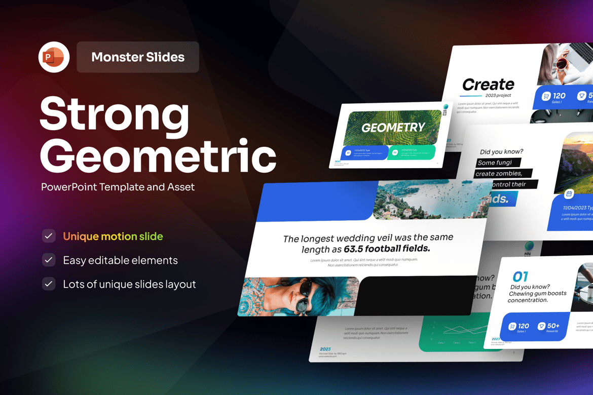 Template PowerPoint Geometris yang Menarik dan Modern