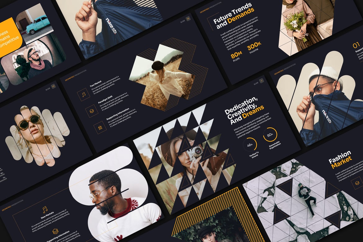 Template Presentasi Geometris yang Menarik dan Kustomizable