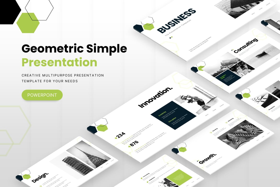 Template Presentasi PowerPoint Geometris Sederhana