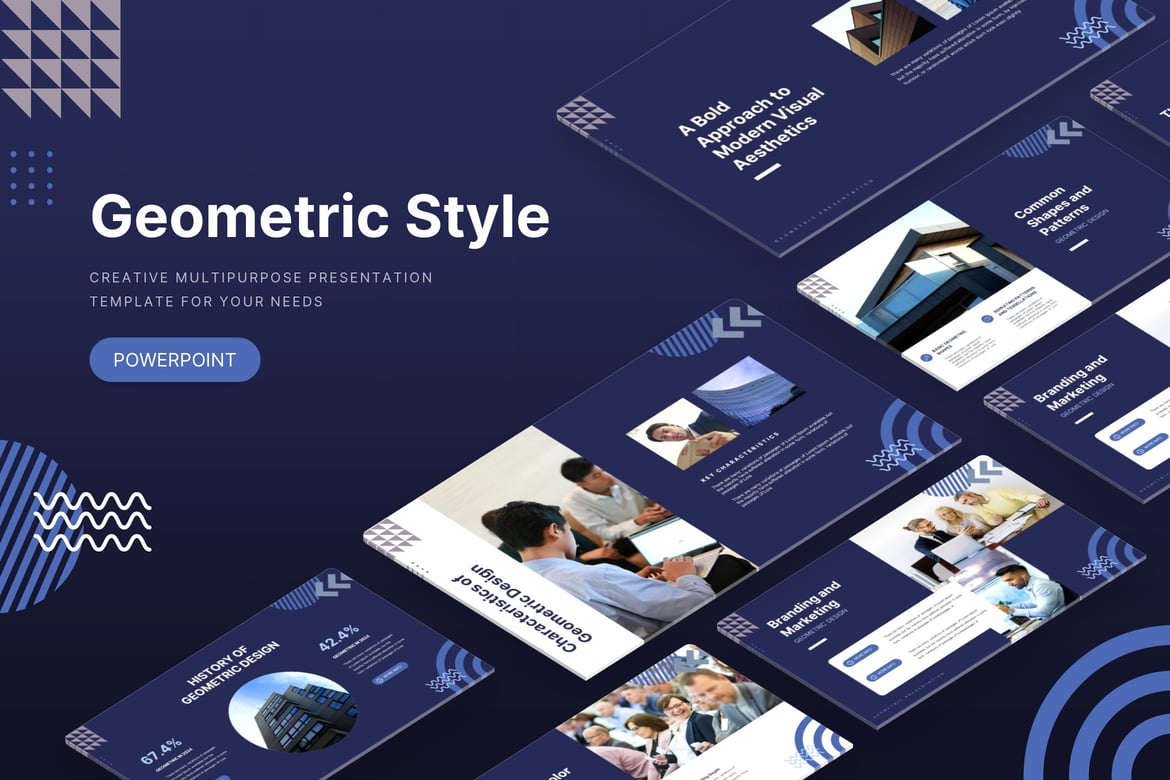Template Presentasi Geometris - PowerPoint yang Menarik