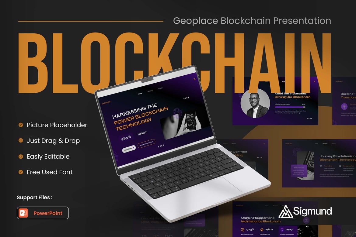 Template Presentasi Blockchain Geoplace yang Menarik dan Profesional
