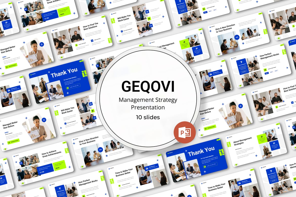 Geqovi - Template Presentasi Strategi Manajemen yang Menarik