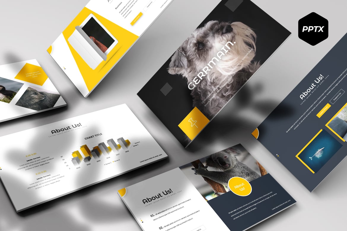 Template PowerPoint Germain - Solusi Presentasi Multiguna