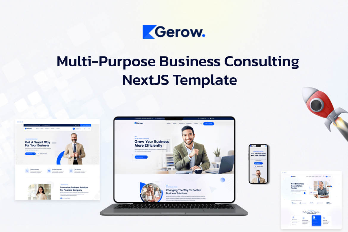 Gerow - Template Website Konsultasi Bisnis Berbasis NextJS yang Modern