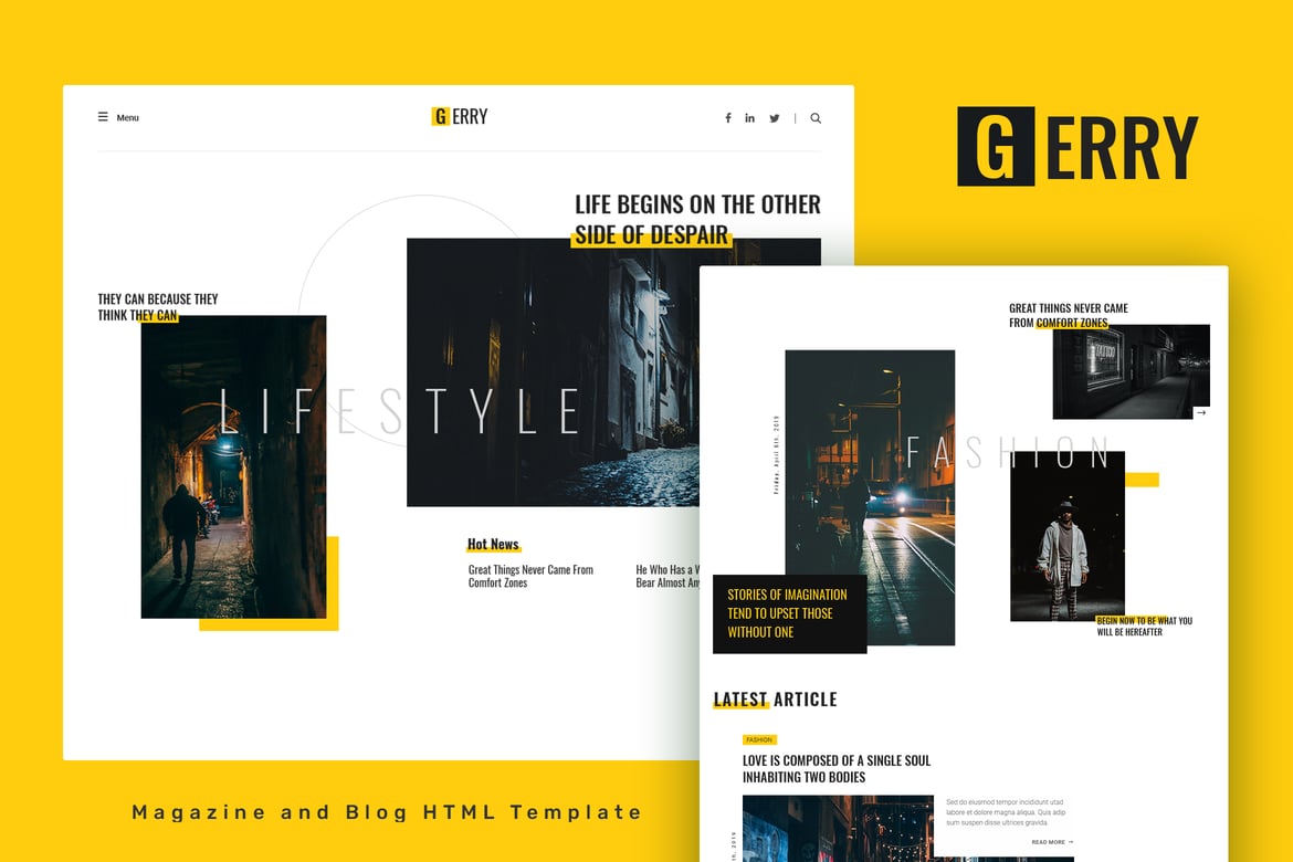 Template Website Gerry: Solusi Modern untuk Blog dan Majalah Anda
