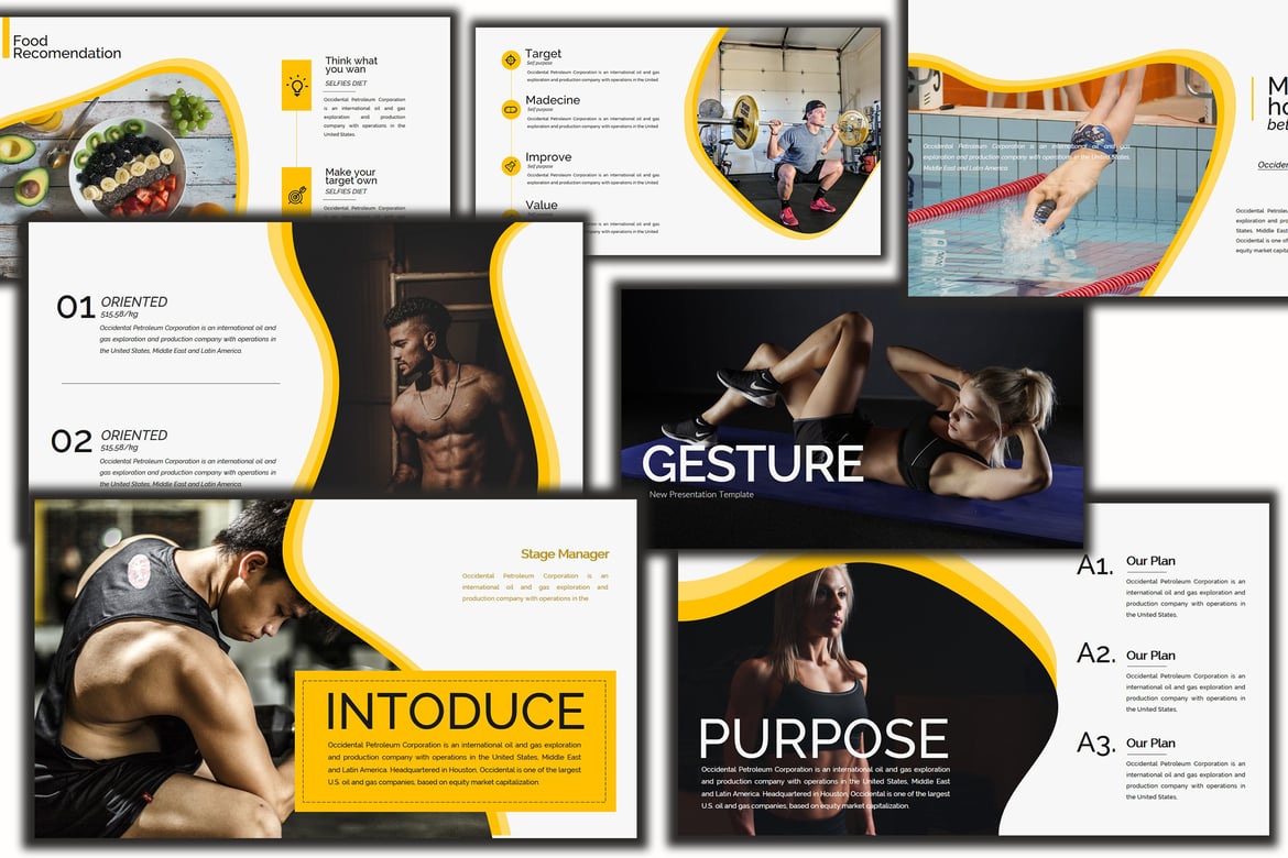 Template PowerPoint Gesture Athletics yang Profesional dan Menarik