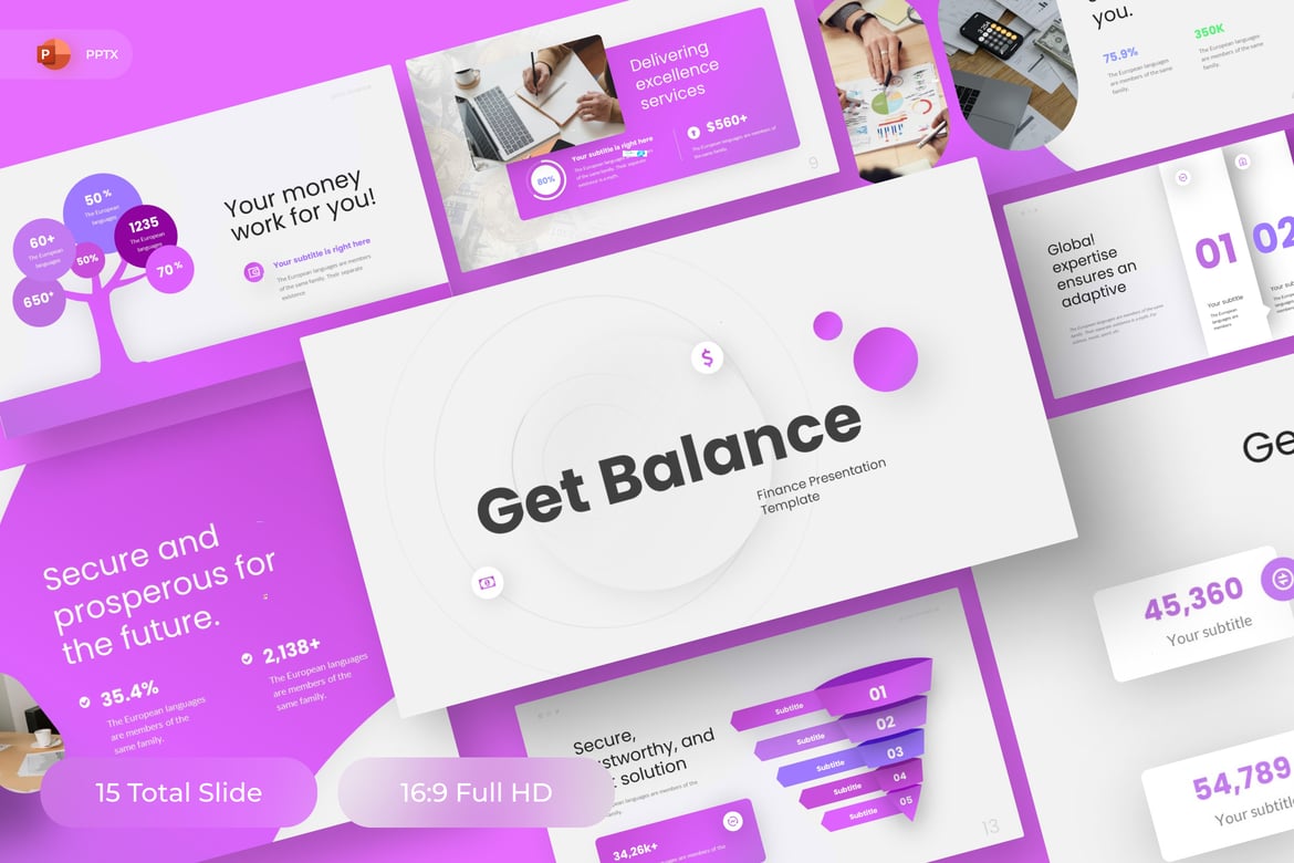 Template Presentasi Keuangan - Get Balance yang Menarik