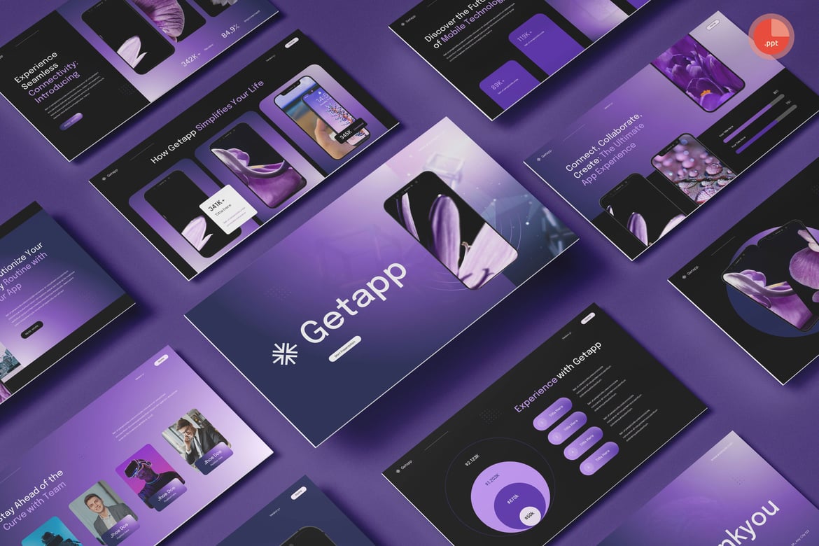 Template Presentasi PowerPoint Getapp - Tampilkan Aplikasi Anda dengan Gaya