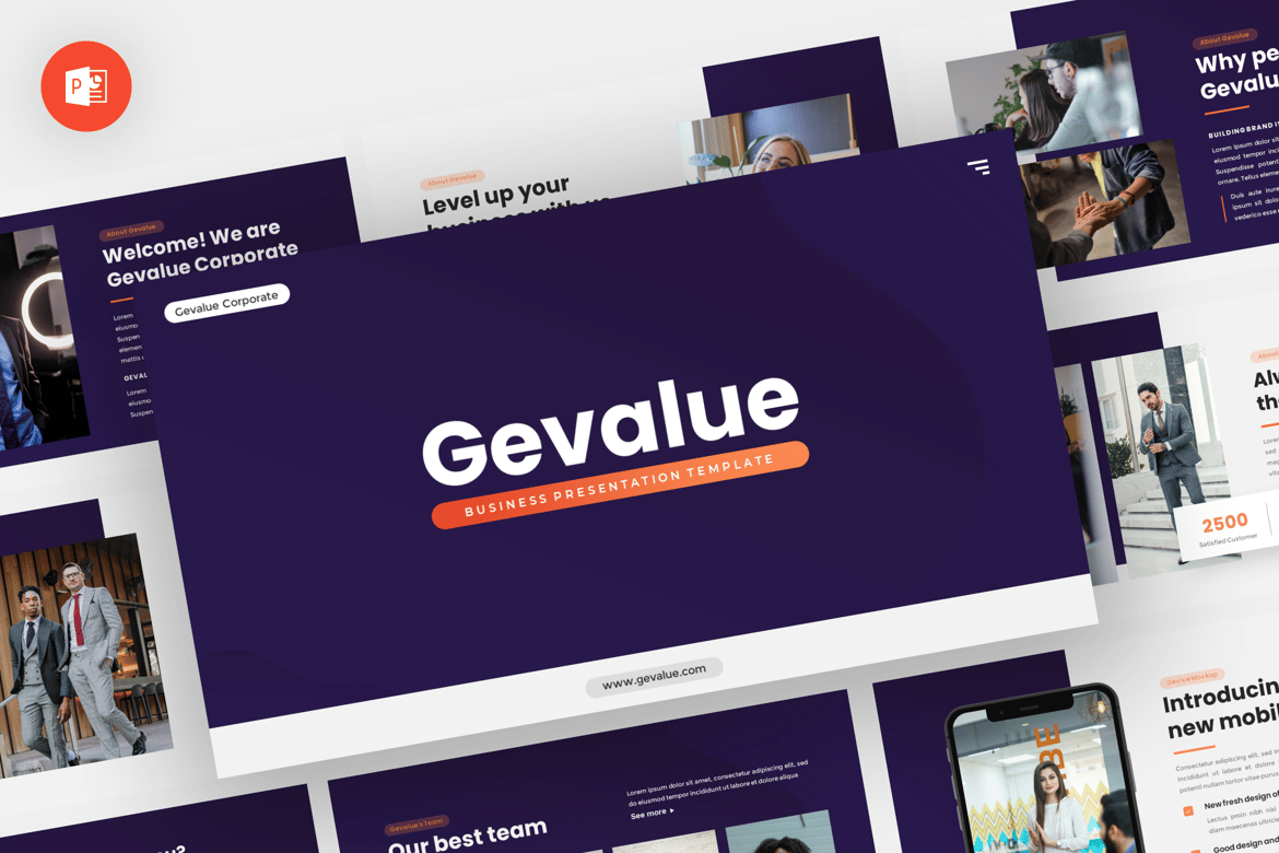 Gevalue - Template Powerpoint Bisnis Modern dan Profesional