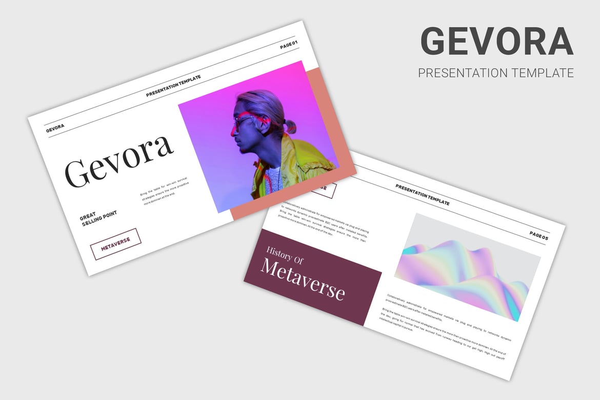 Template PowerPoint Gevora - Solusi Presentasi Menarik di Metaverse