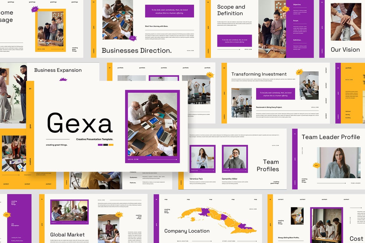 Template Presentasi PowerPoint Gexa: Ringkasan Agensi yang Menarik