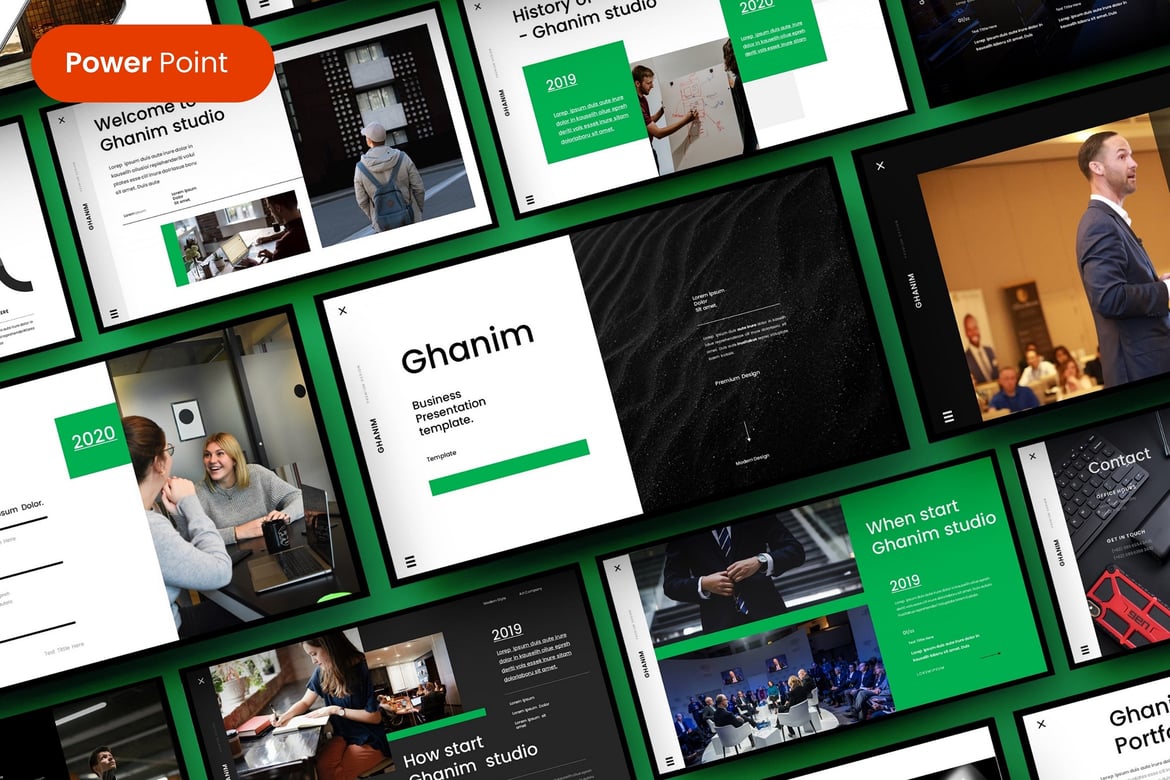 Ghanim – Template PowerPoint Bisnis yang Modern dan Profesional