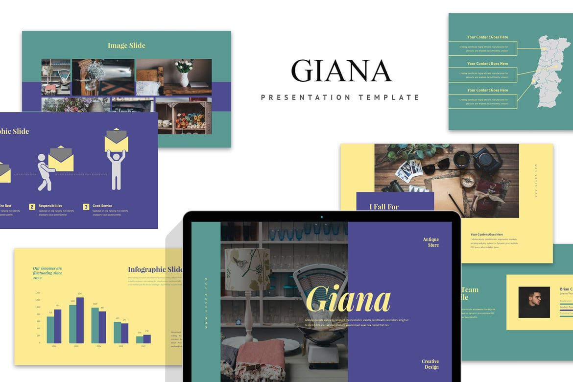 Giana: Template Powerpoint Toko Antik yang Menarik