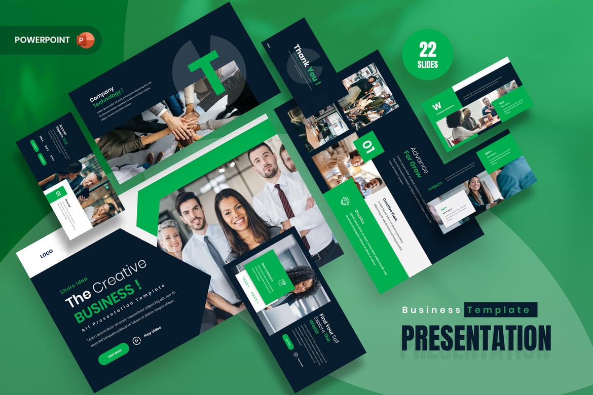 Template PowerPoint Bisnis Giew yang Menarik dan Profesional