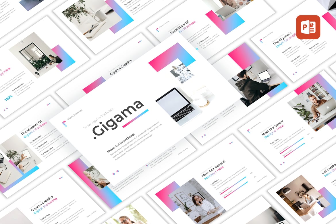 Gigama - Template PowerPoint Modern untuk Perusahaan Teknologi