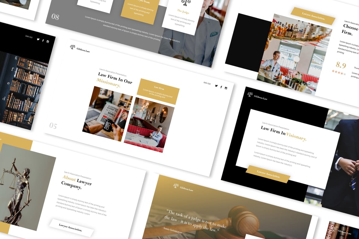 Template Presentasi PowerPoint Konsultan Hukum Gildeon yang Menarik