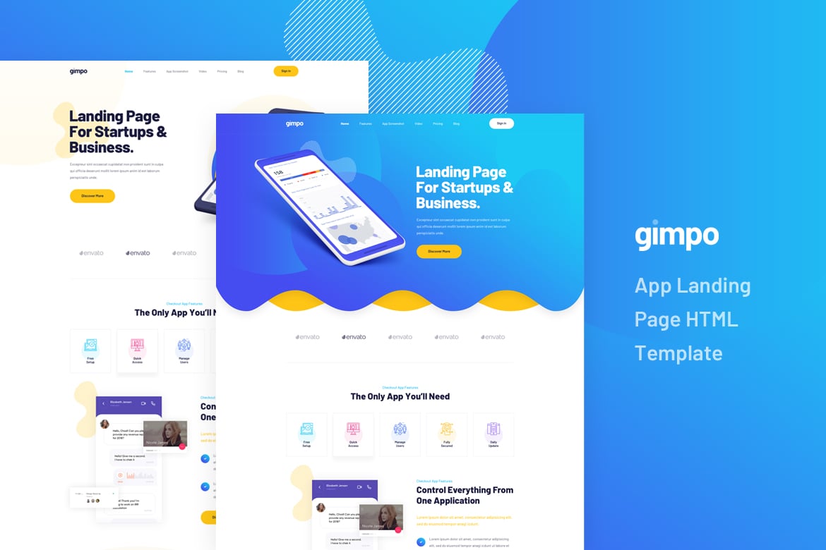 Gimpo - Template Website Landing Page Aplikasi yang Serbaguna