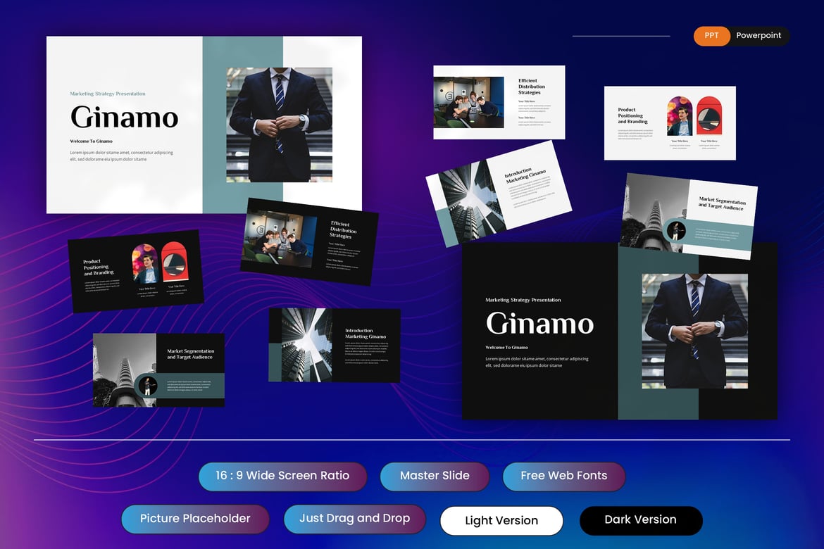Ginamo - Template Presentasi Strategi Pemasaran yang Menarik