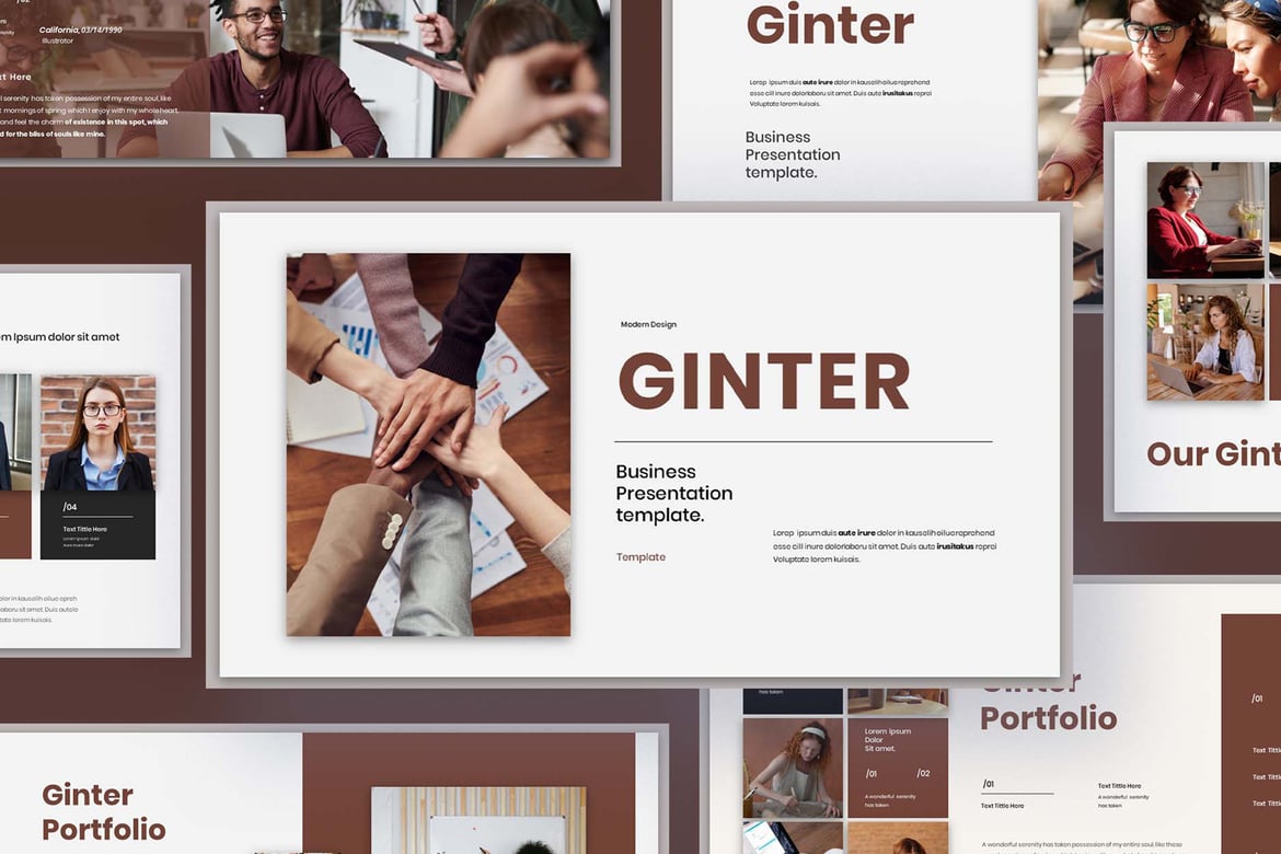 Ginter - Template PowerPoint Presentasi Bisnis yang Menarik