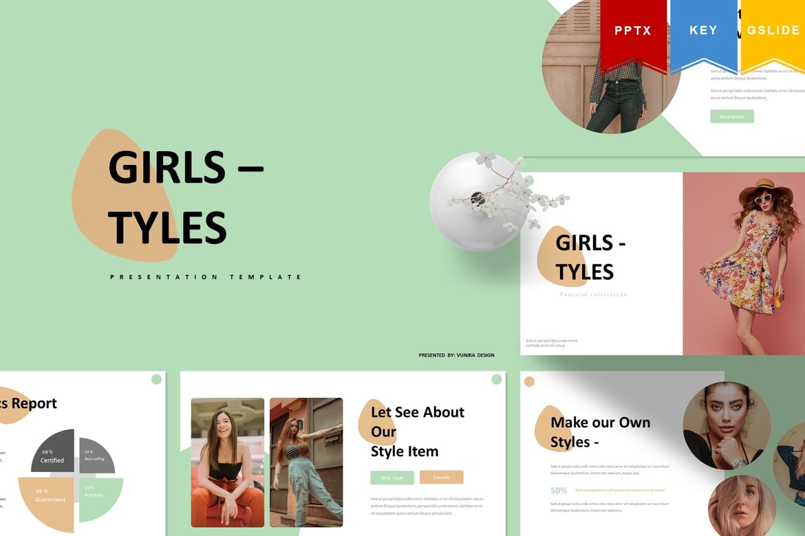 Template Presentasi Girl Tyles untuk Powerpoint, Keynote, dan Google Slides