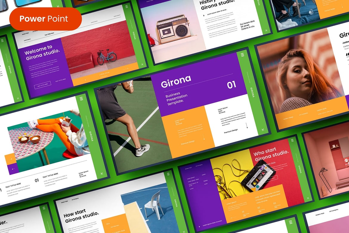 Template PowerPoint Bisnis Girona – Solusi Presentasi Profesional