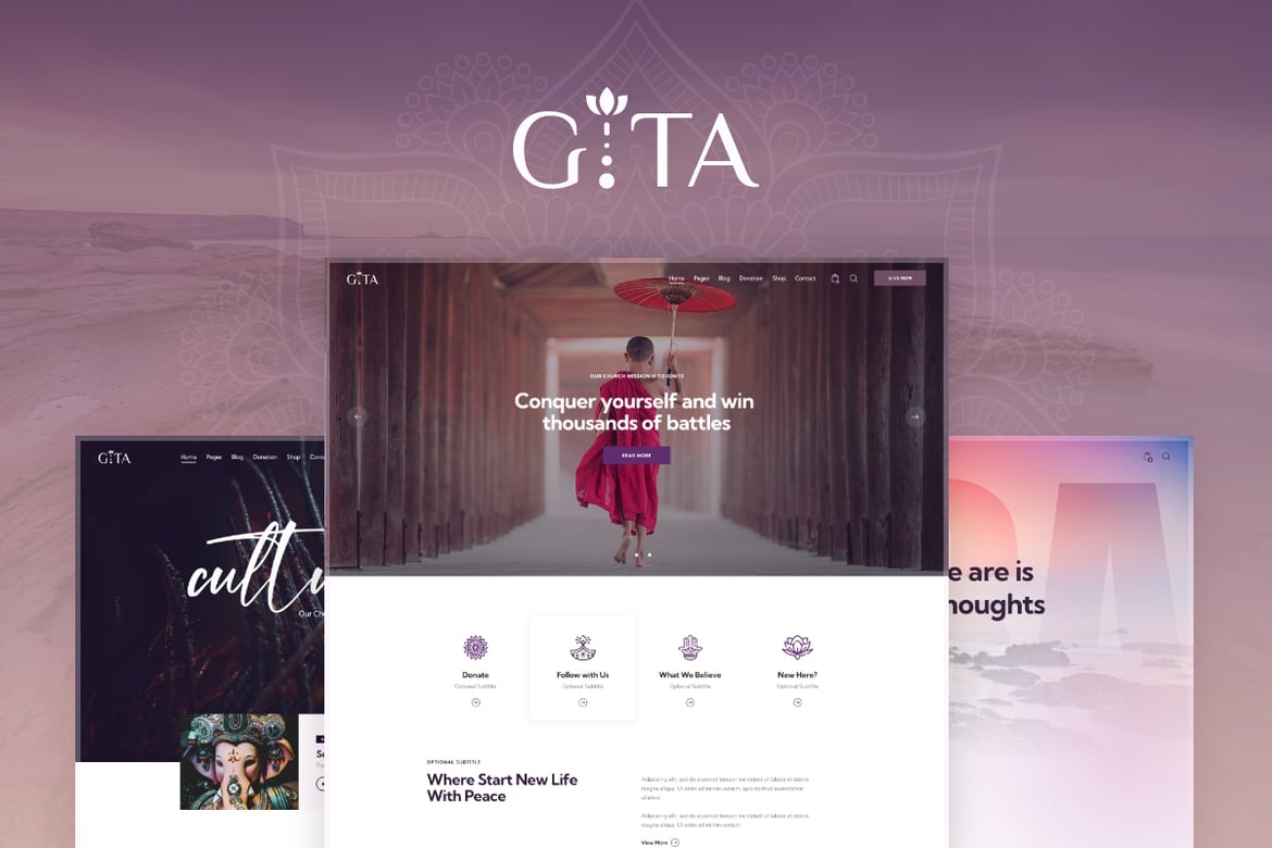Tema WordPress Gita: Solusi Ideal untuk Tempat Ibadah dan Retret Spiritual