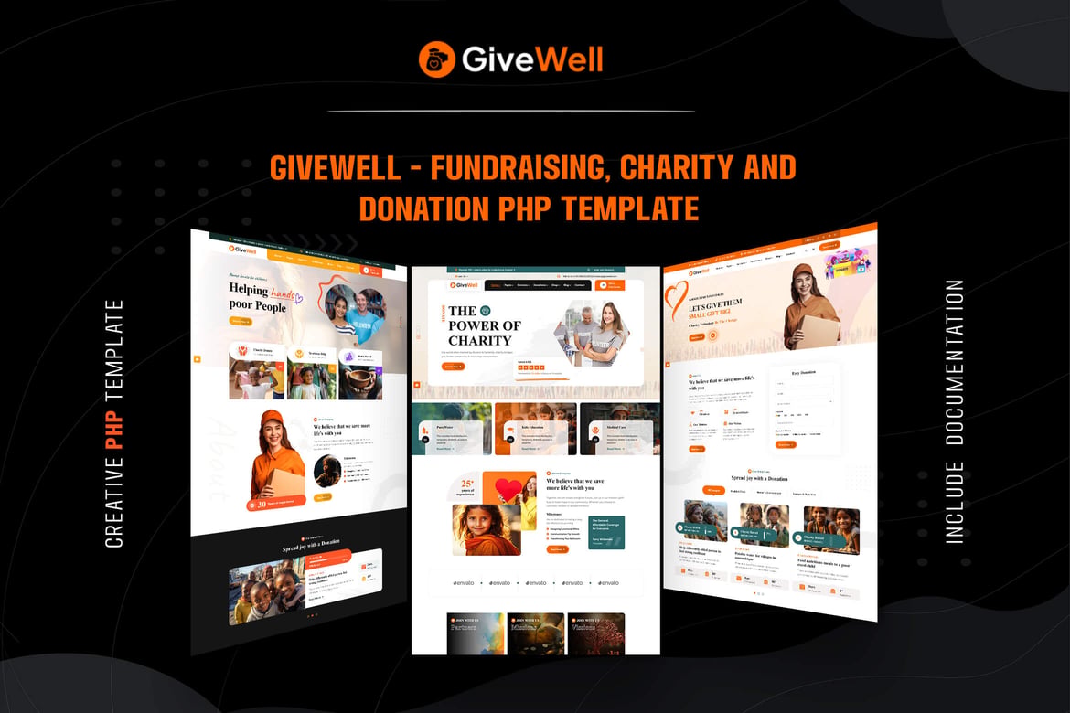 Givewell - Template Website PHP untuk Amal dan Donasi yang Modern