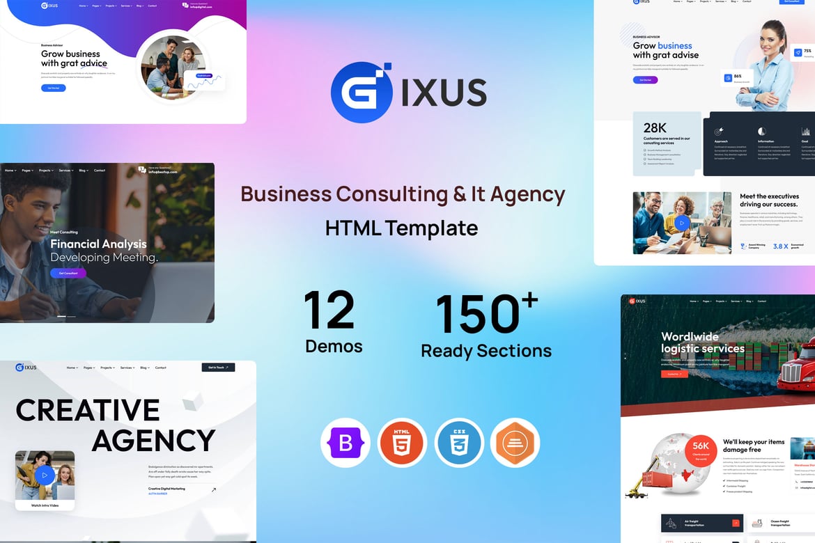Gixus - Template Website HTML untuk Agensi Bisnis & IT Modern