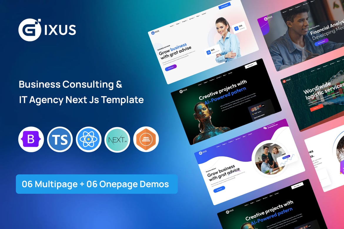 Gixus – Template Website Startup Bisnis & Teknologi Next.js Terbaik