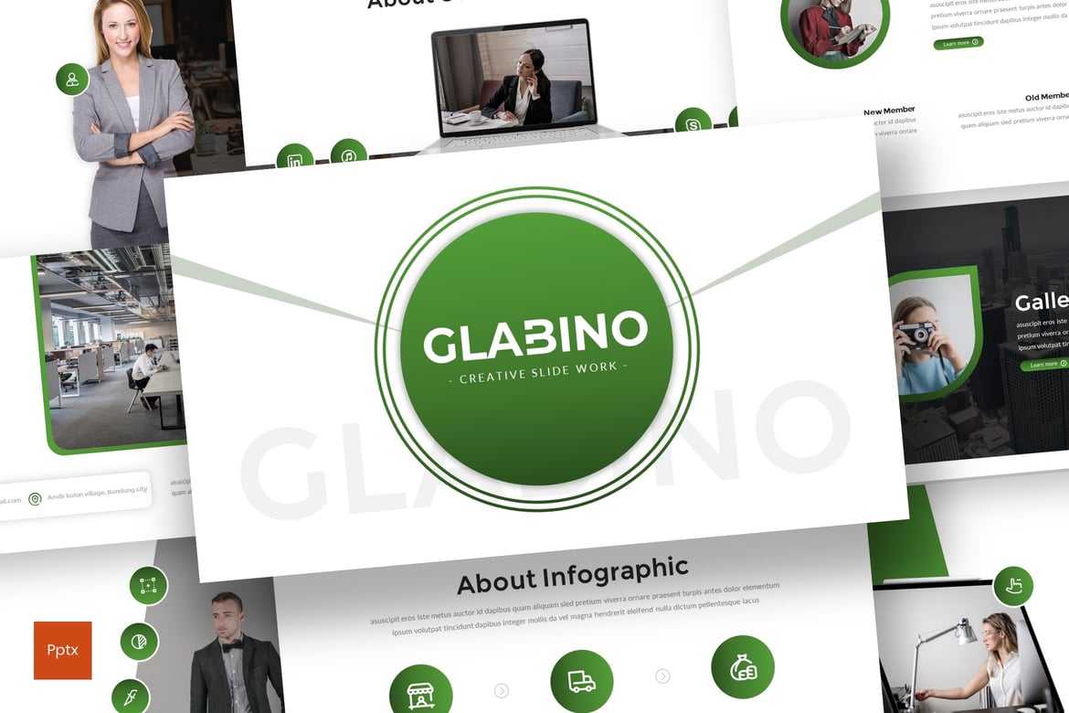 Glabino - Template PowerPoint Kreatif dan Minimalis