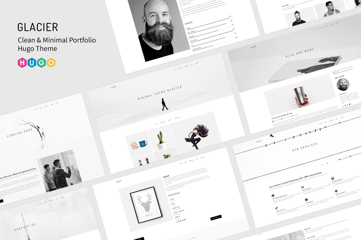 Glacier - Template Website Portofolio Bersih & Minimal untuk Kreatif