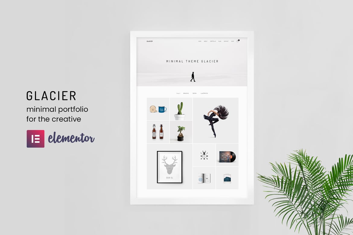 Glacier - Tema WordPress Portofolio Minimalis yang Menawan