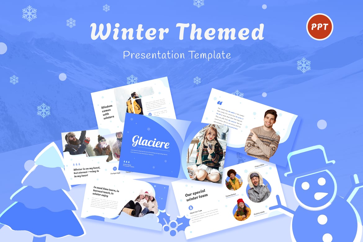 Template Presentasi PowerPoint Bertema Musim Dingin yang Menarik