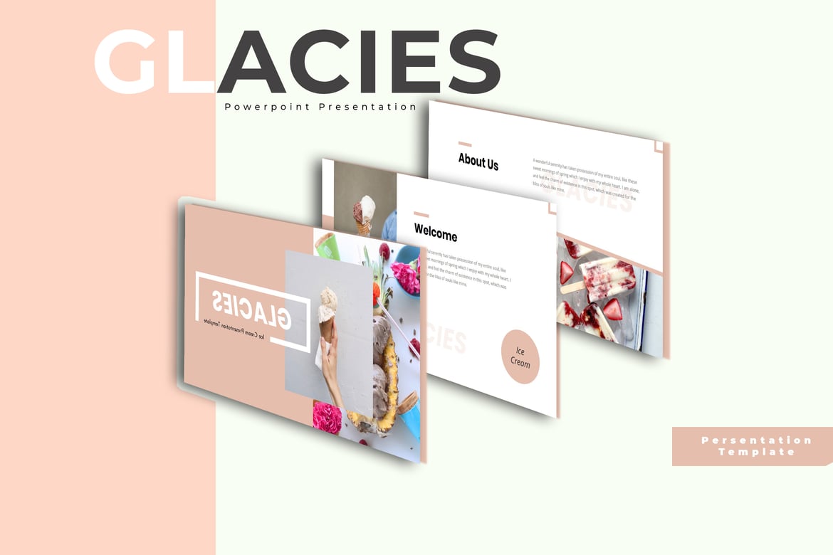 Glacies - Template PowerPoint Es Krim yang Menarik dan Serbaguna