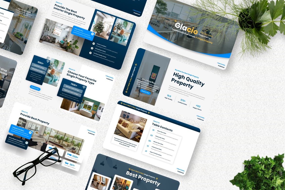 Template Powerpoint Glacio - Solusi Presentasi Properti yang Menarik