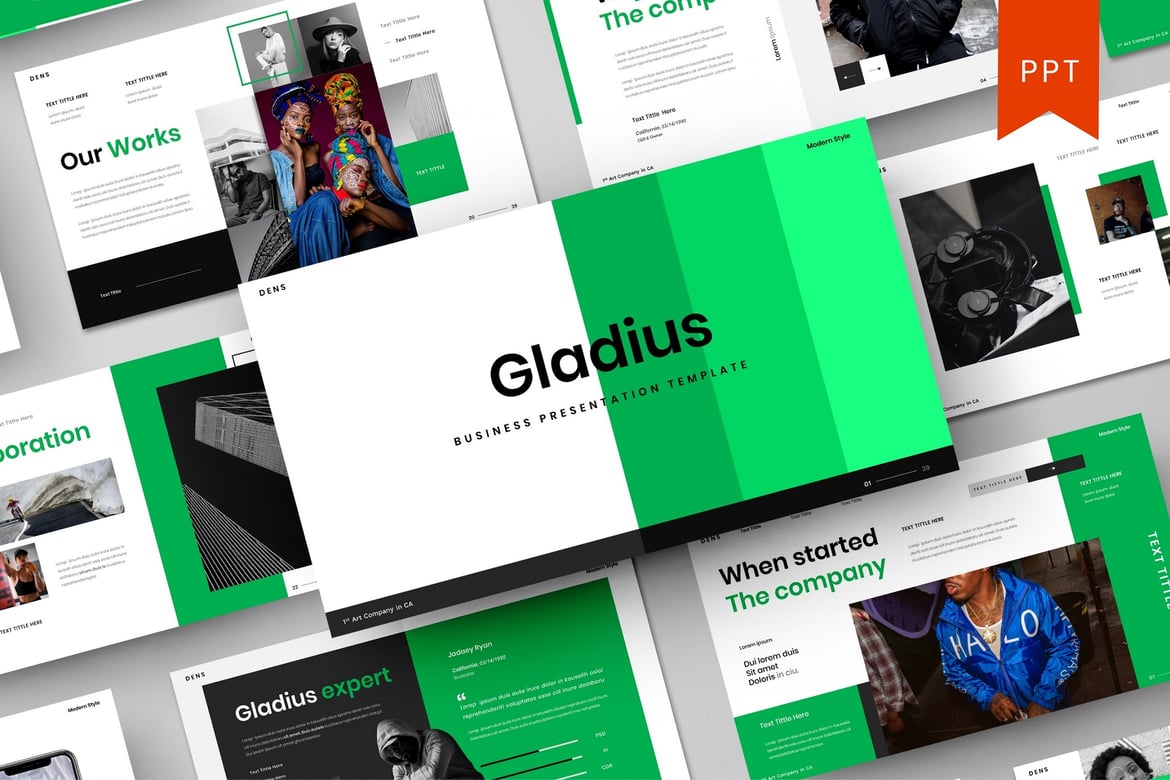 Gladius – Template PowerPoint Bisnis yang Menarik